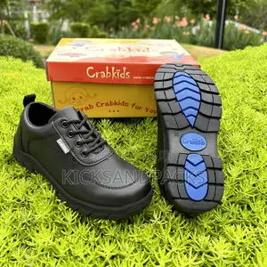 Crab Kids Shoes for Boys (Black Back to School Shoes) - Leather