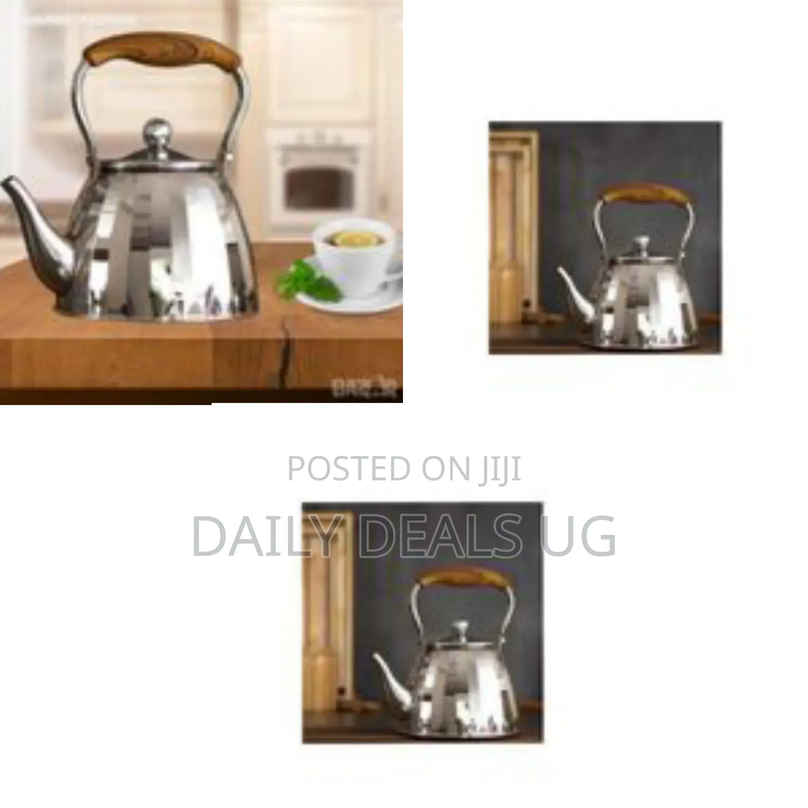 Elegant Stainless Steel Stovetop Kettle With Wood-Grain Handle