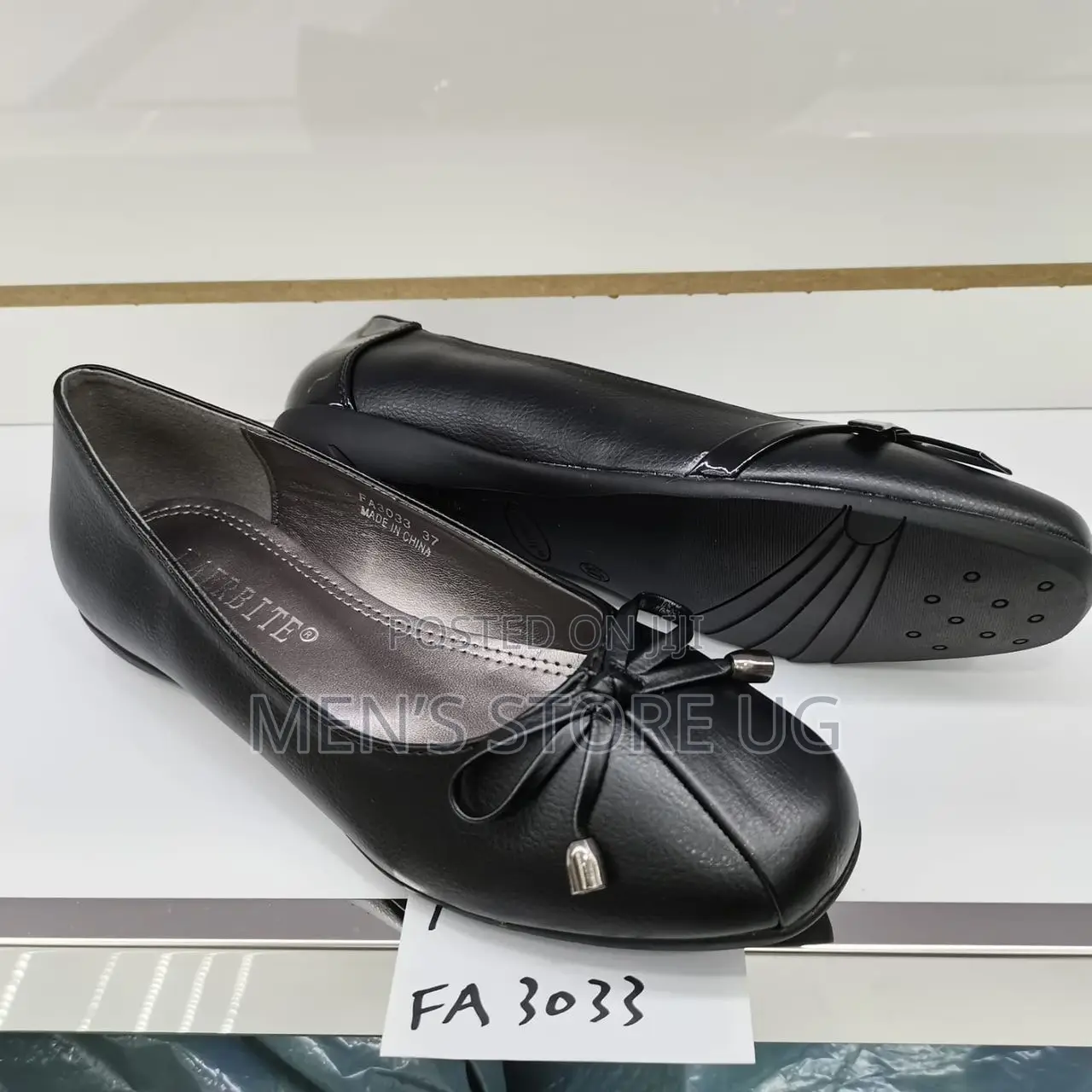Fair Bite Ladies Work and Casual Genuine Leather Black Pump