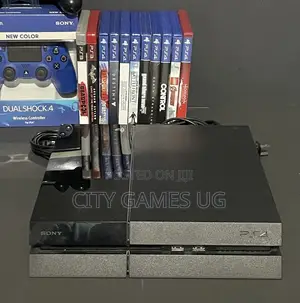 Sony Playstation 4 500gb Jet Black Console 2 Controls,9 Ps4 Games