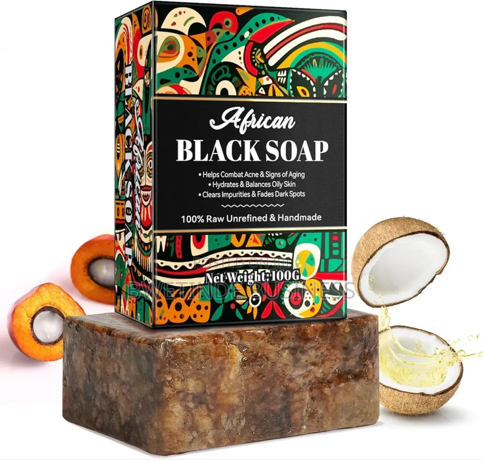 Organic African Black Soap, African Soap for Acne Dark Spots,