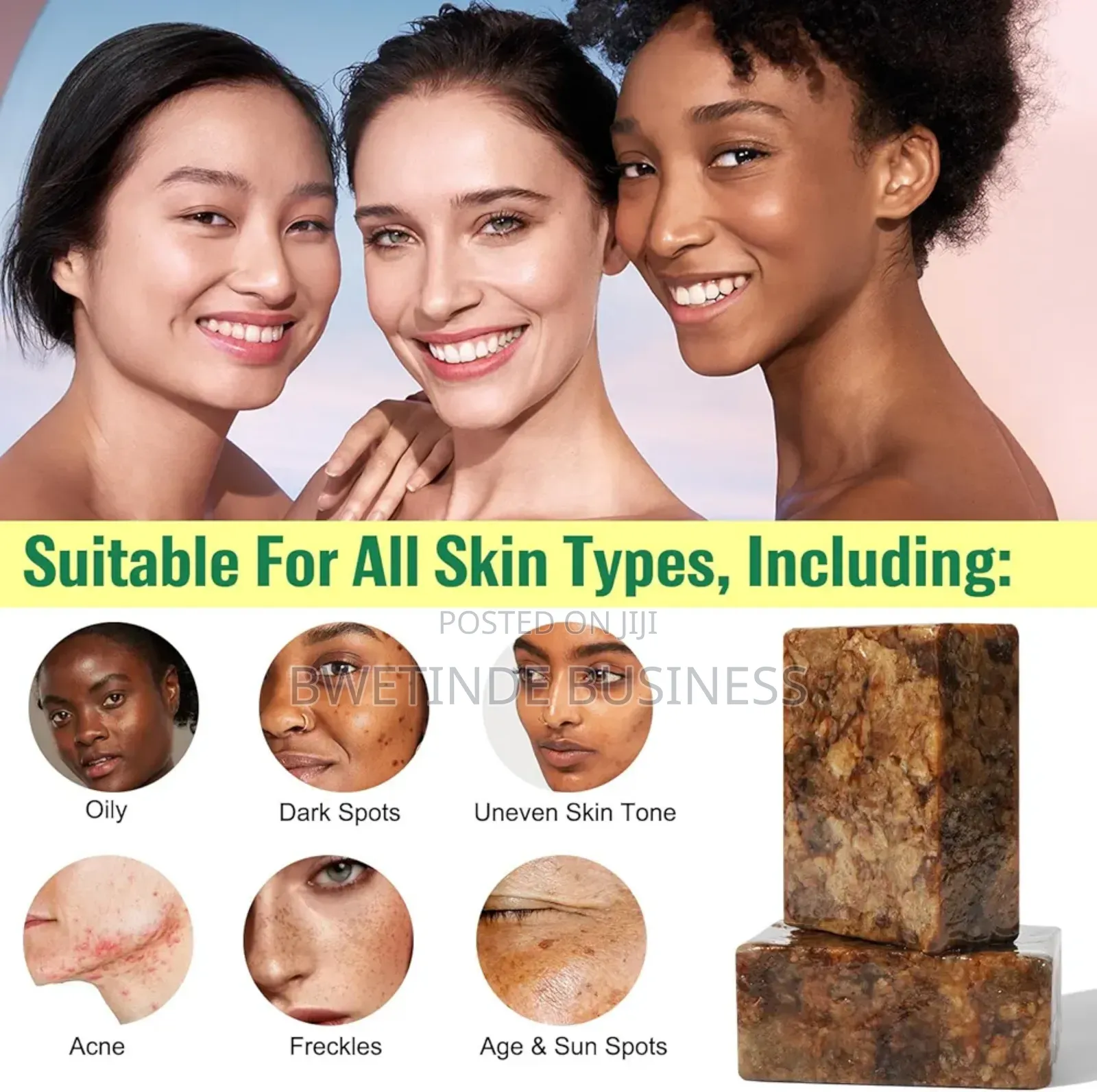Organic African Black Soap, African Soap for Acne Dark Spots,