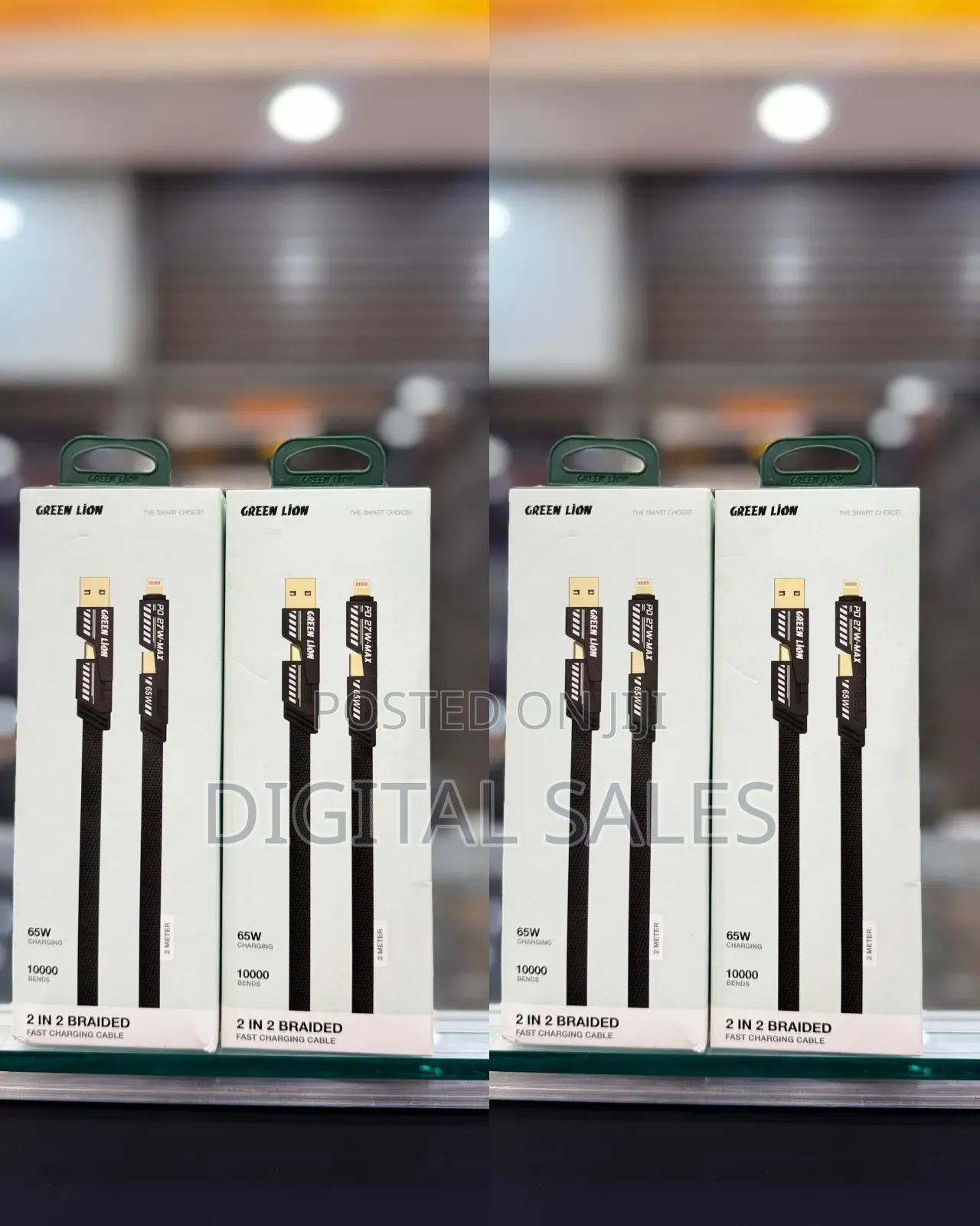 Green Lion 2-in-2 Braided Fast Charging Cable