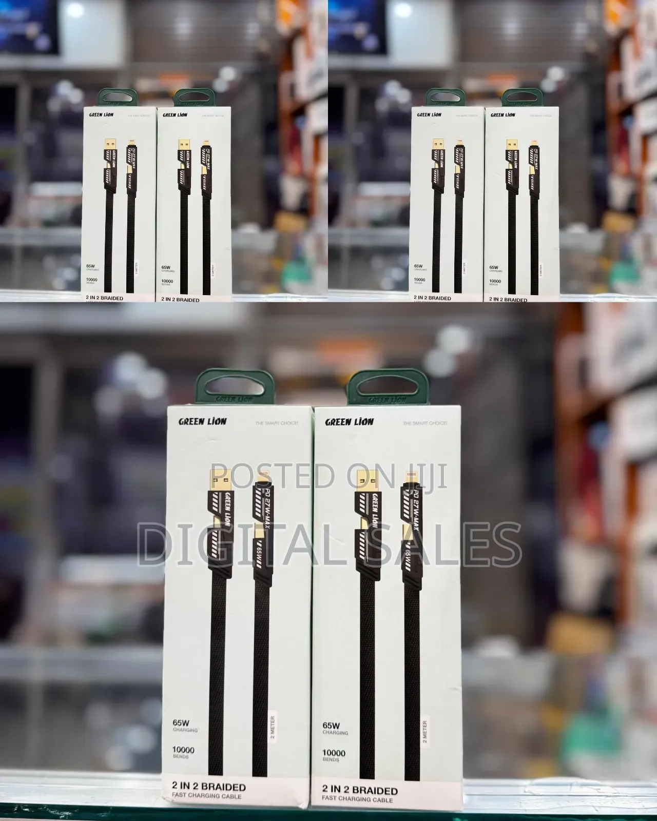 Green Lion 2-in-2 Braided Fast Charging Cable