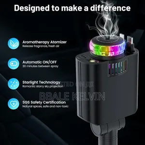 Aroma 5in1 Starlight Car Charger With Atomizer, Charging Machine