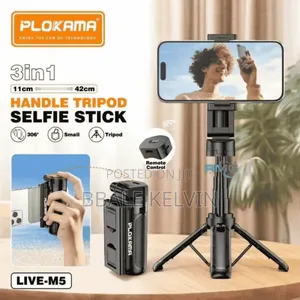 Plokama Live M5 Pro 3in1 Handle Tripod Selfie Stick Ring Light
