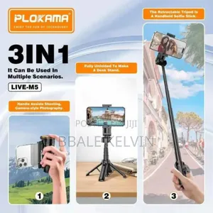 Plokama Live M5 Extendable Grip Tripod Mini Selfie Stick Remote Contro