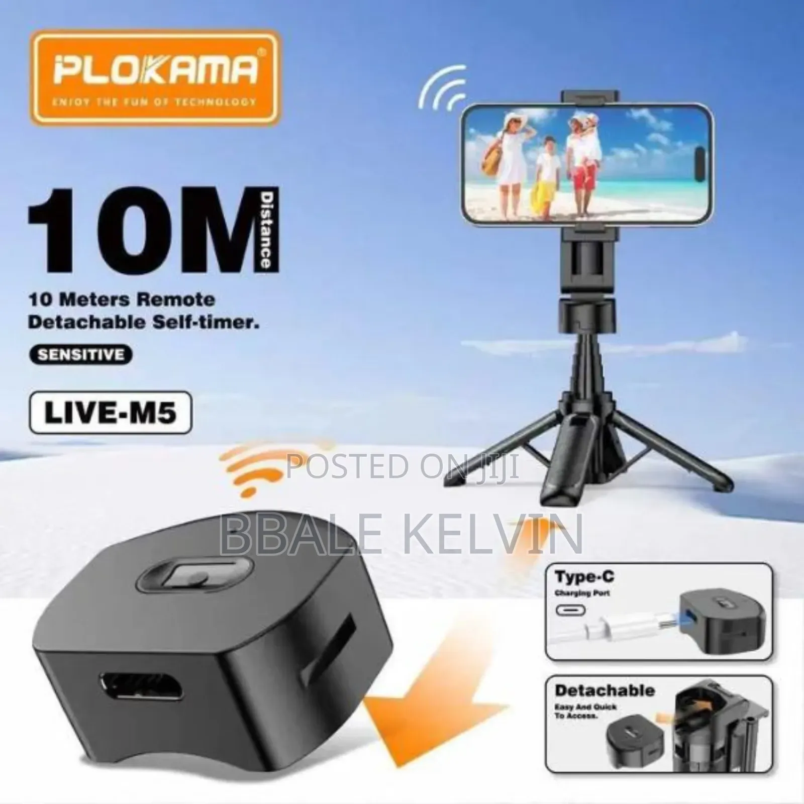 Plokama Live M5 Extendable Grip Tripod Mini Selfie Stick Remote Contro