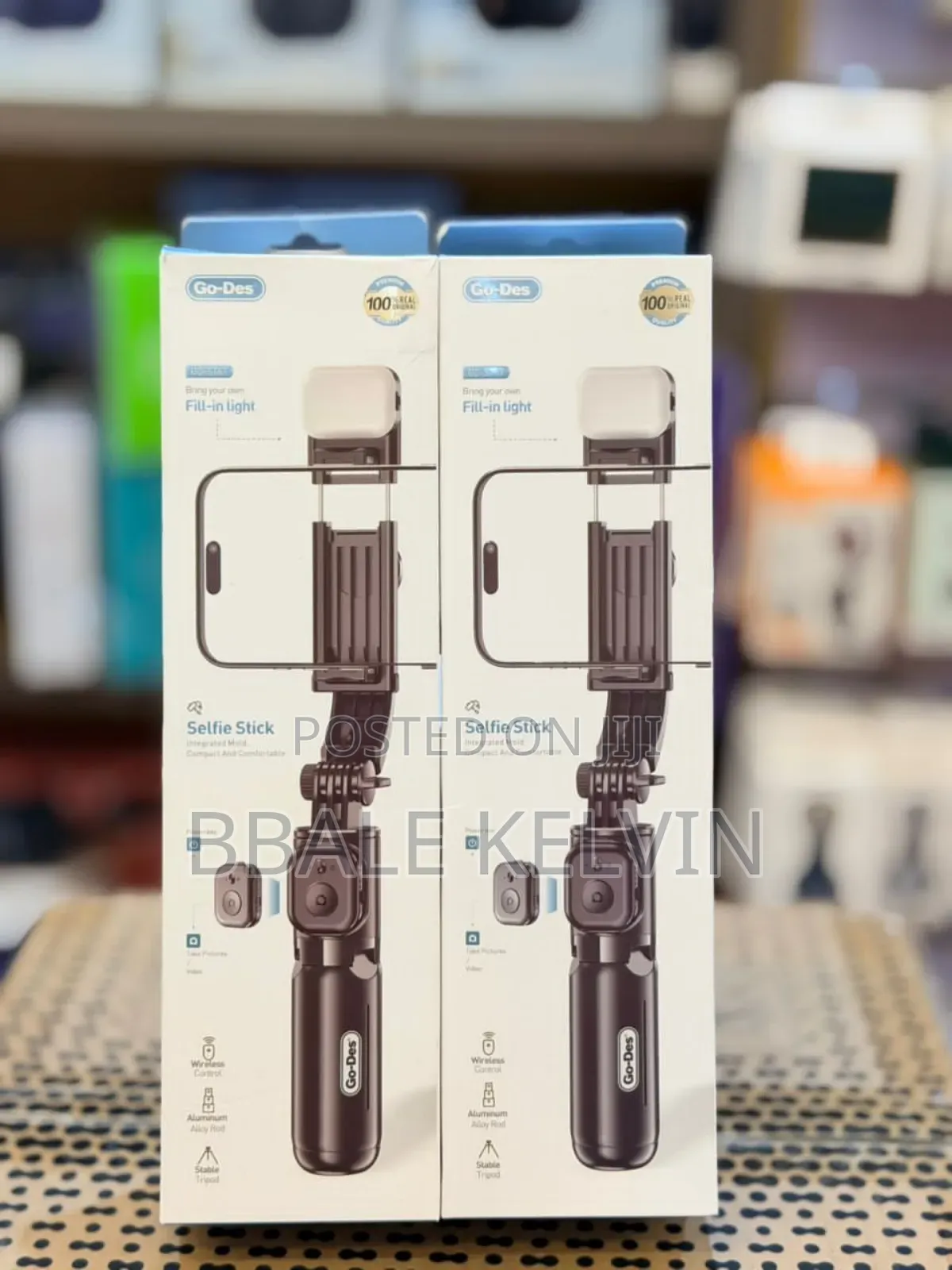 Go Des Bluetooth Selfie Stick Tripod Foldable 2in1 Stand With Remote