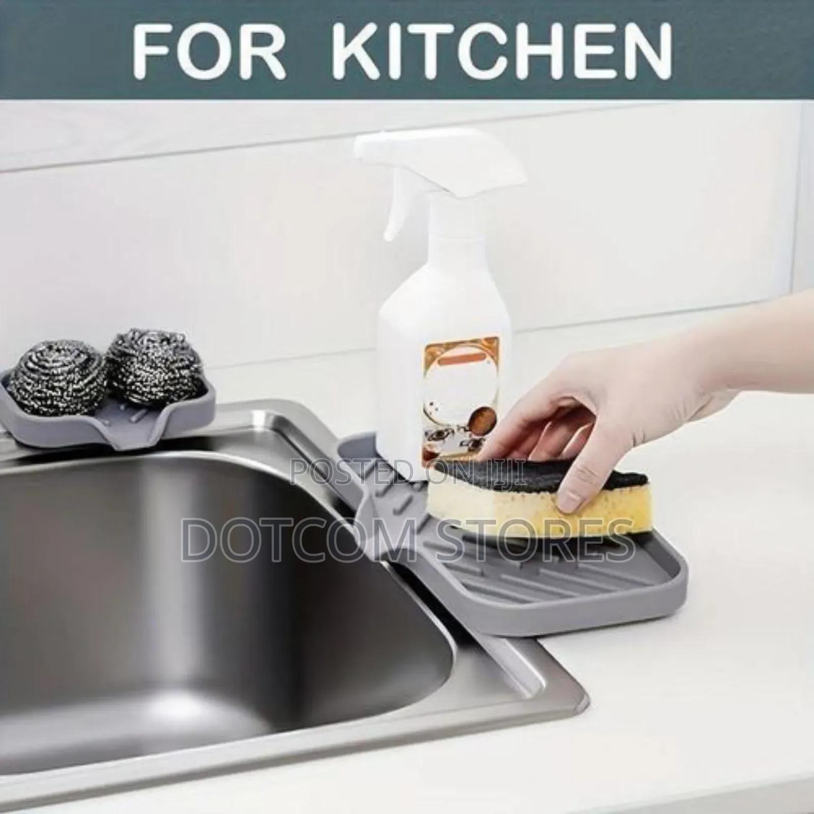 1 Silicone Tray, Soap Dish Holder With Drain Tip and Counter Top Sink