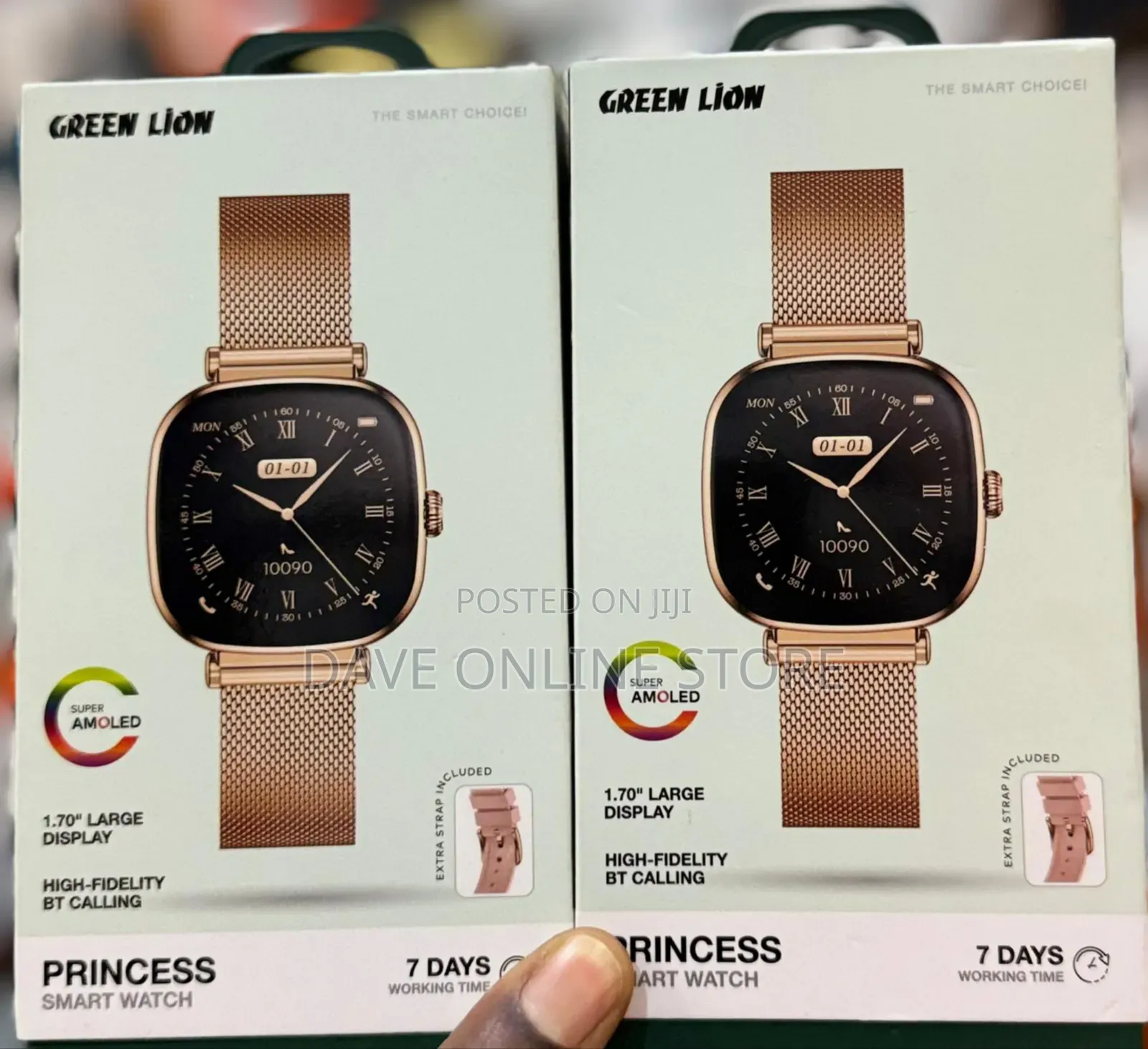 Green Lion Princess Smart Watch With Amoled Display and Extra Strap