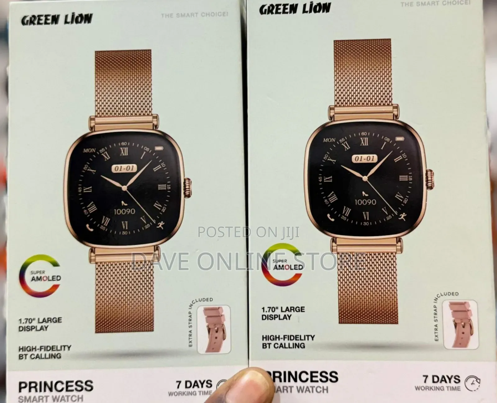 Green Lion Princess Smart Watch With Amoled Display and Extra Strap