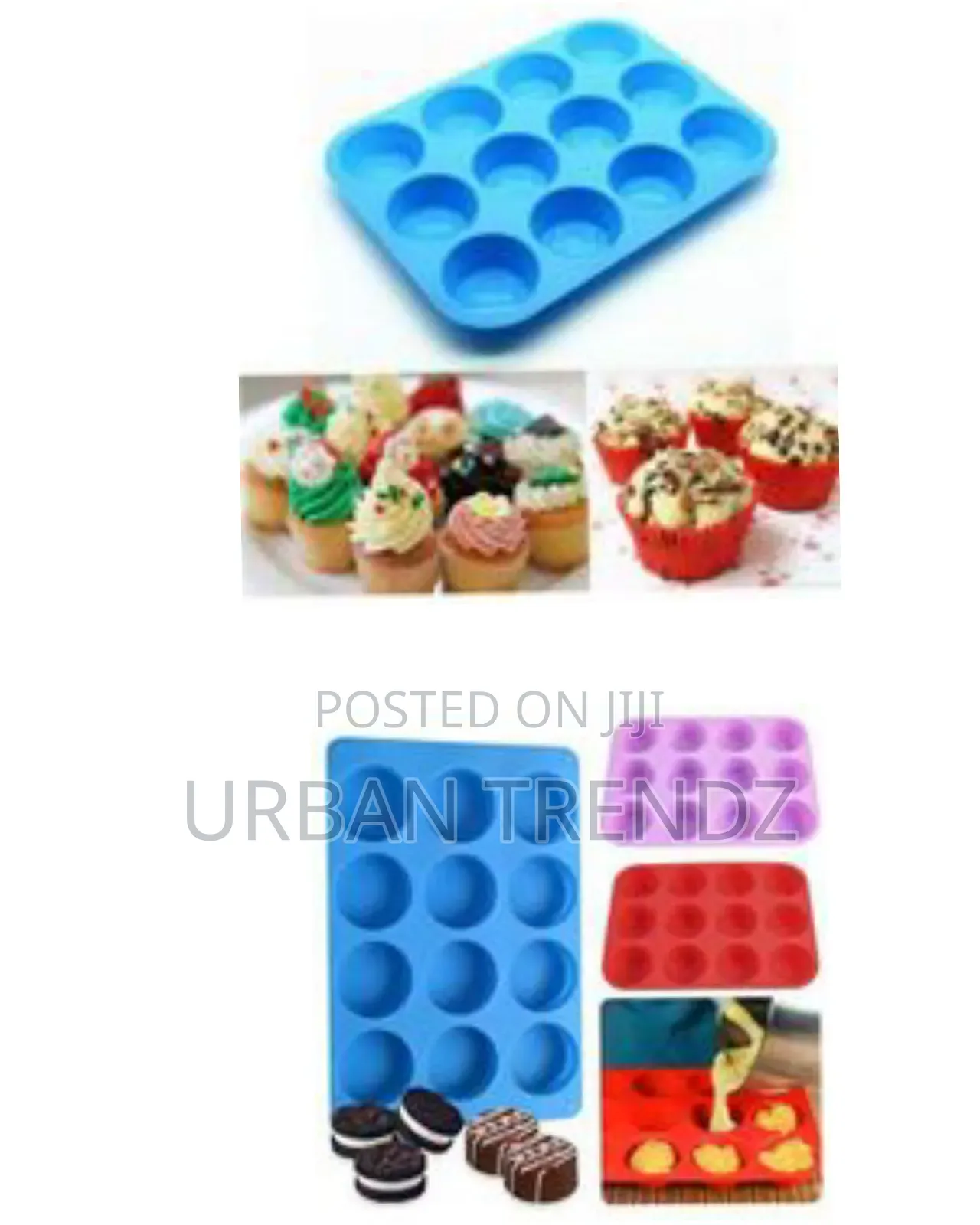 12-Cup Non-Stick Silicone Baking Pan for Muffins and Cupcakes