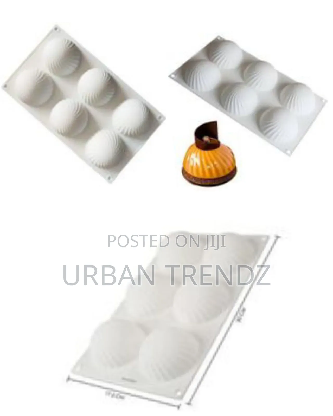 6-Cavity Spiral Dome Silicone Mousse Cake Mold