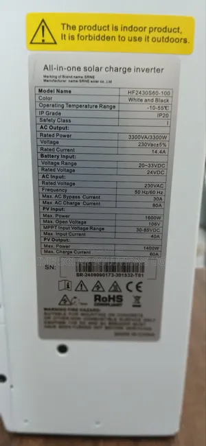 Srne Hybrid Inverter 3.3kva / 3300w
