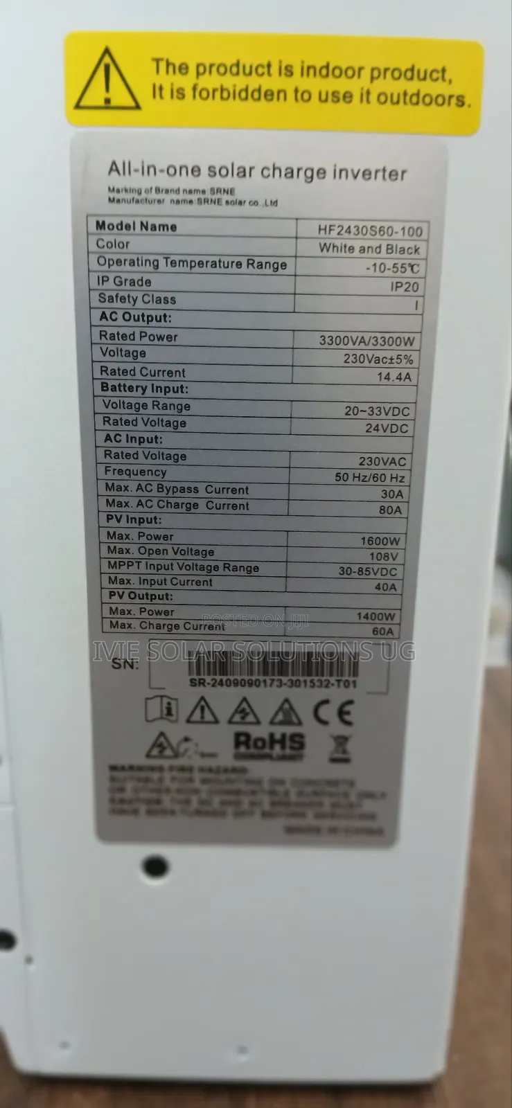 Srne Hybrid Inverter 3.3kva / 3300w