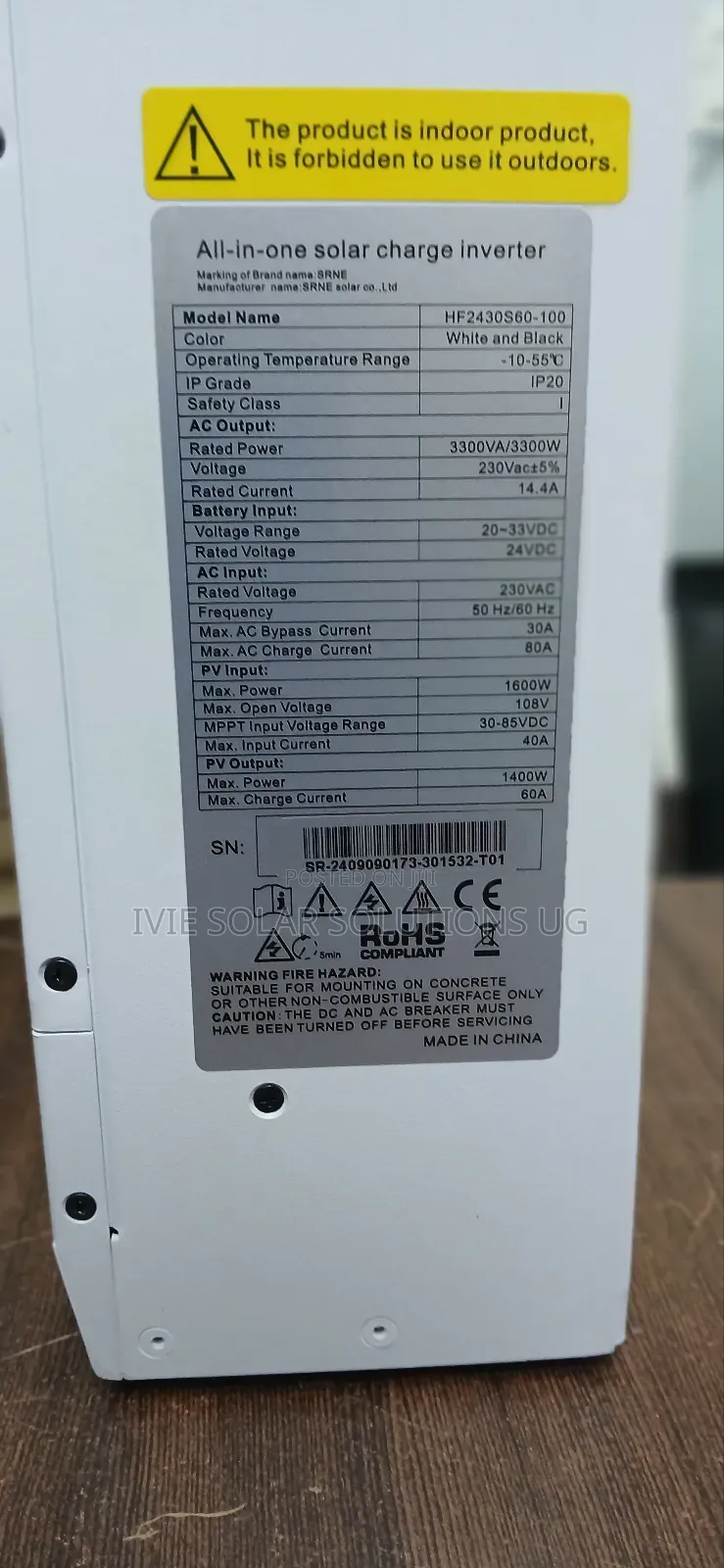 Srne Hybrid Inverter 3.3kva / 3300w