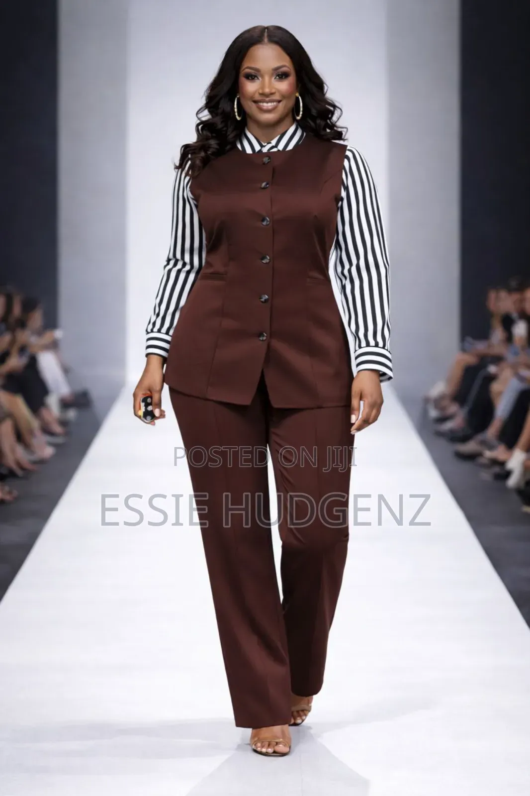Ladies Suit With Stripped Shirt