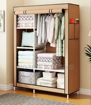Simple Fabric Clothing Storage Cabinet 2column