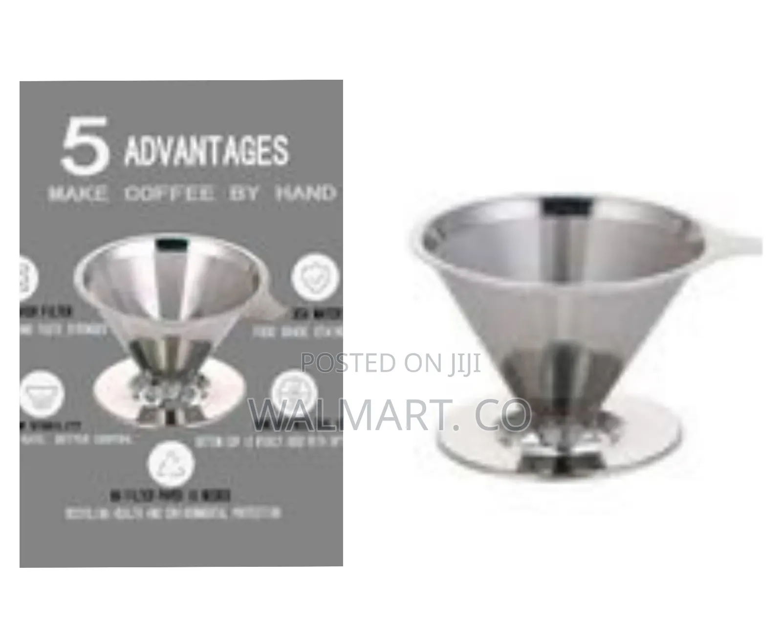 Reusable Stainless Steel Cone Pour Over Coffee Filter/Dripper