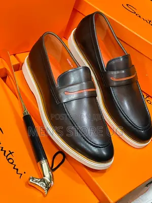 Santoni Men’S Premium Luxurious Genuine Leather Loafers Shoes