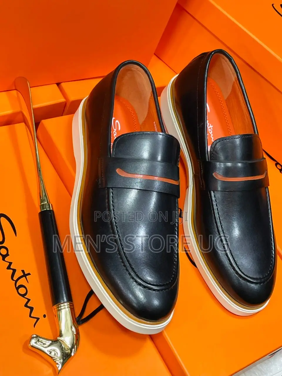 Santoni Men’S Premium Luxurious Genuine Leather Loafers Shoes