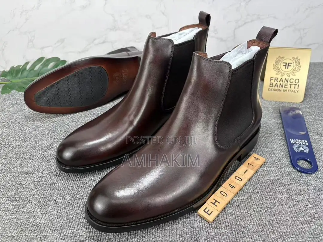 New Men's Classic Men Franco Banetti Leather Boots In Stock