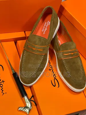 Santoni Men’S Premium Luxurious Genuine Suede Loafers #Classics