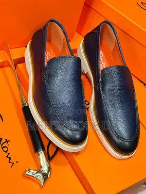 Men’S Premium Classic Fancy Santoni Leather Loafers Shoes