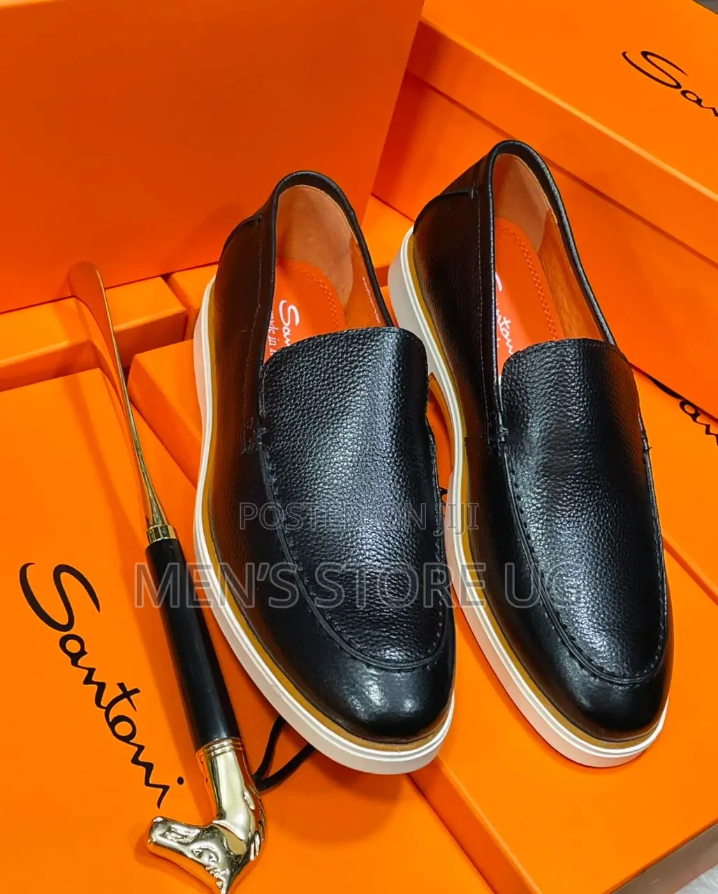 Men’S Premium Classic Fancy Santoni Leather Loafers Shoes