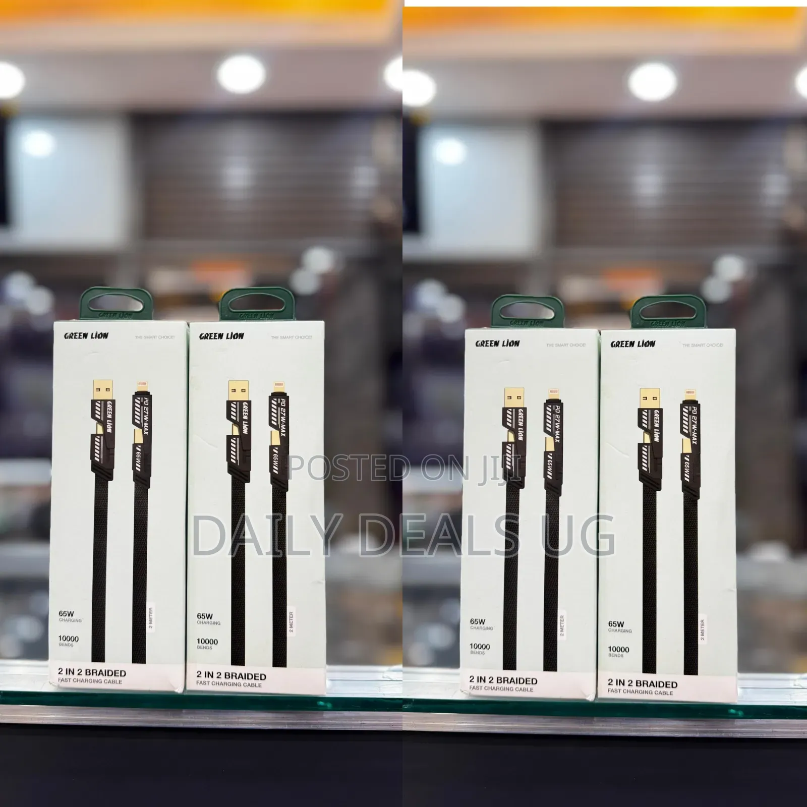 Green Lion 2-in-2 Braided Fast Charging Cable
