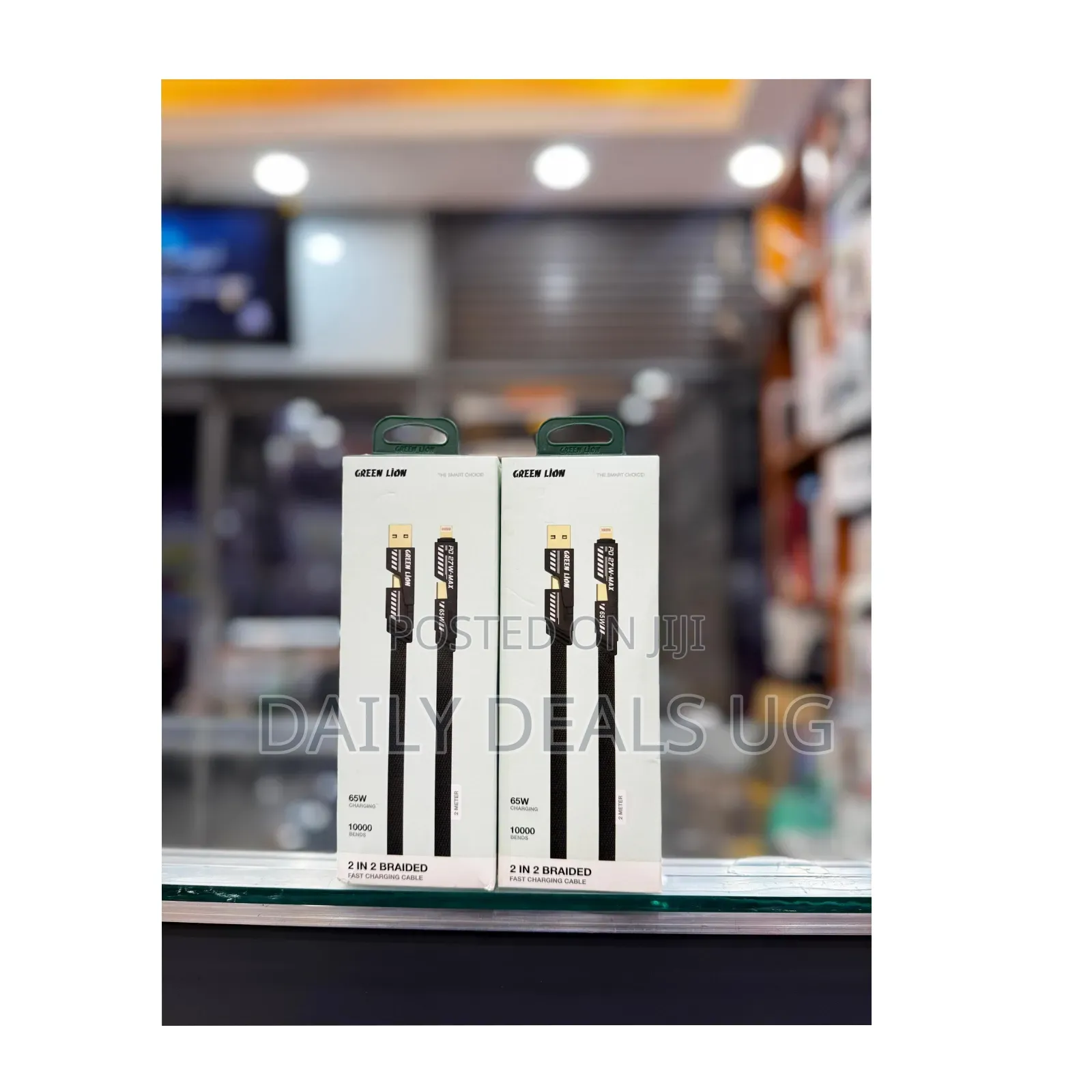 Green Lion 2-in-2 Braided Fast Charging Cable