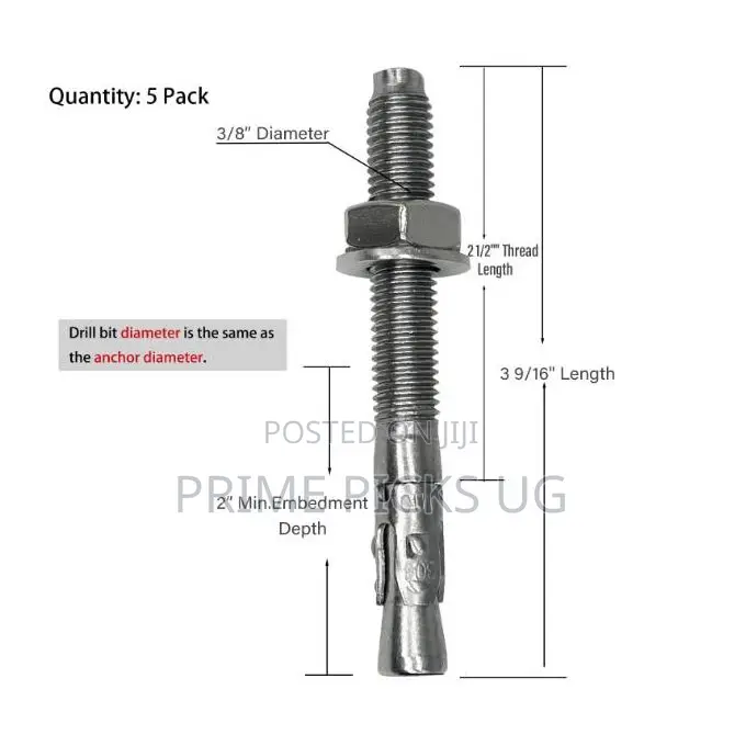 Heavy Duty M10 X 90mm Wedge Anchor Bolts - 304