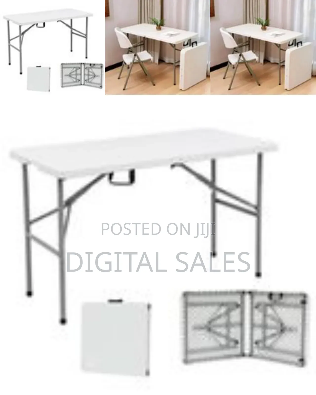 Portable Folding Utility Table With Carry Handle