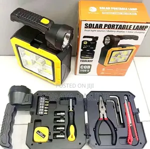 Rechargeable Led Flashlight With Portable Tool Box - Multifunctional