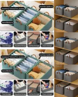 Stylish Foldable Fabric Storage Bins With Handles - Multicolor