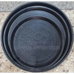Circular Serving Trays Plastic 3 Pieces