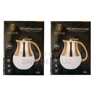 Ejshe Belly-Shaped Vacuum Jug Flask With Push-Button Pourage