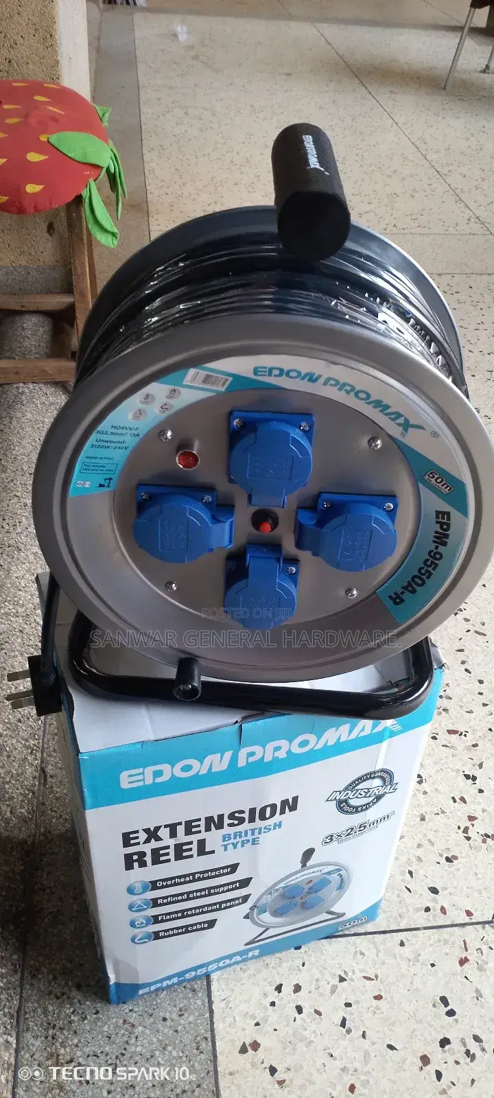 Edon Promax-50m Extension Cable Reel(2.5mm Cable,Heavyduty/Industrial)