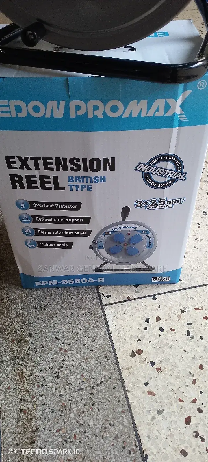 Edon Promax-50m Extension Cable Reel(2.5mm Cable,Heavyduty/Industrial)