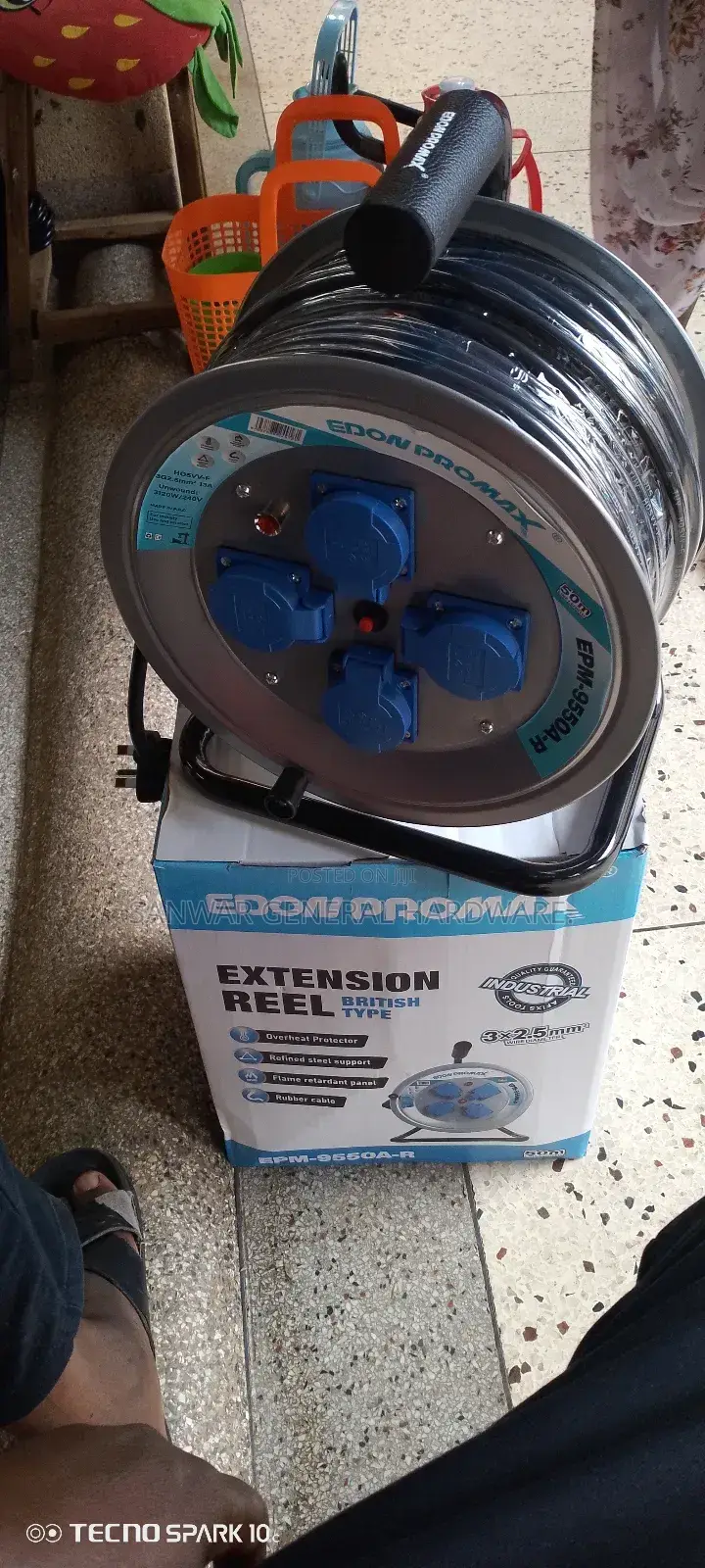 Edon Promax-50m Extension Cable Reel(2.5mm Cable,Heavyduty/Industrial)
