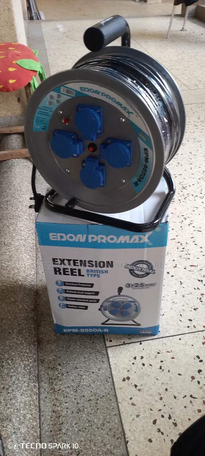 Edon Promax-50m Extension Cable Reel(2.5mm Cable,Heavyduty/Industrial)