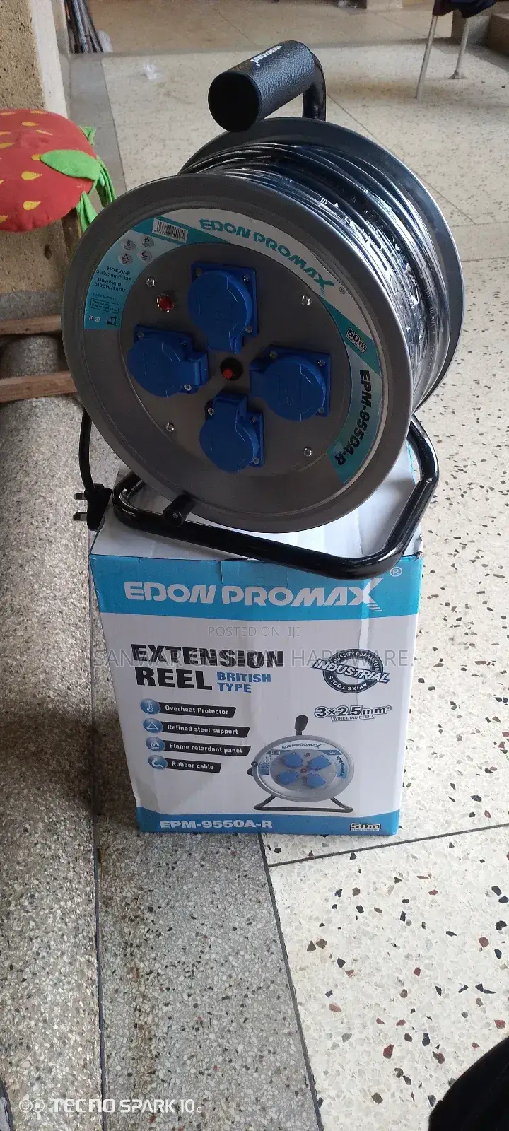 Edon Promax-50m Extension Cable Reel(2.5mm Cable,Heavyduty/Industrial)
