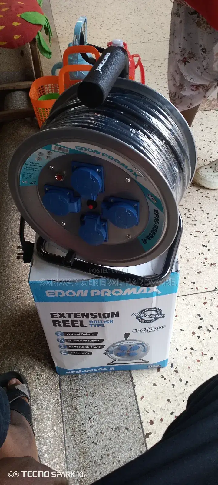 Edon Promax-50m Extension Cable Reel(2.5mm Cable,Heavyduty/Industrial)