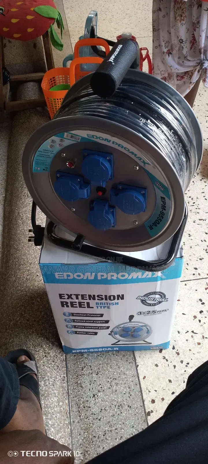 Edon Promax-50m Extension Cable Reel(2.5mm Cable,Heavyduty/Industrial)