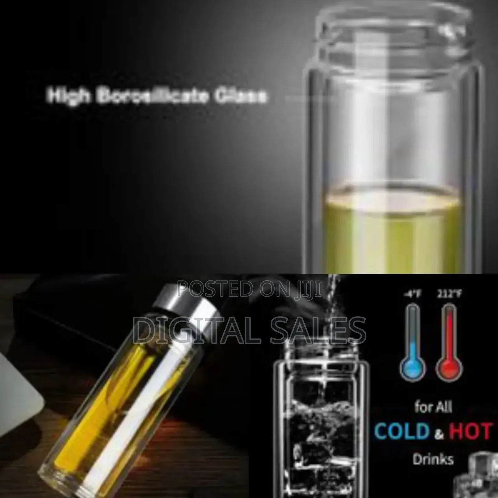 Premium Double Wall Glass Tea Infuser Bottle