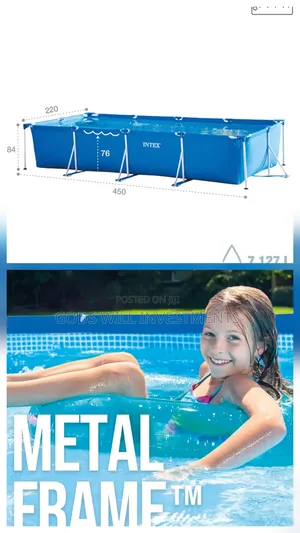 Intex 4.5 M X 2.2 M X 0.84 M Rectangular Frame Pool Set