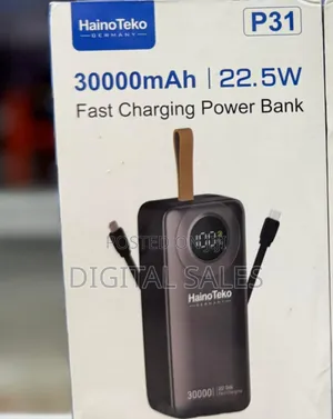 P31 30,000mah Portable Power Bank With 22.5w Fast Charging, Led Digita