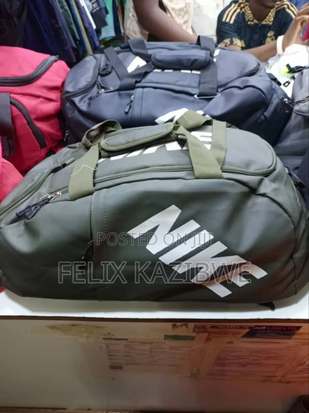 Nike Black Sports Gym Cylindrical Bag.