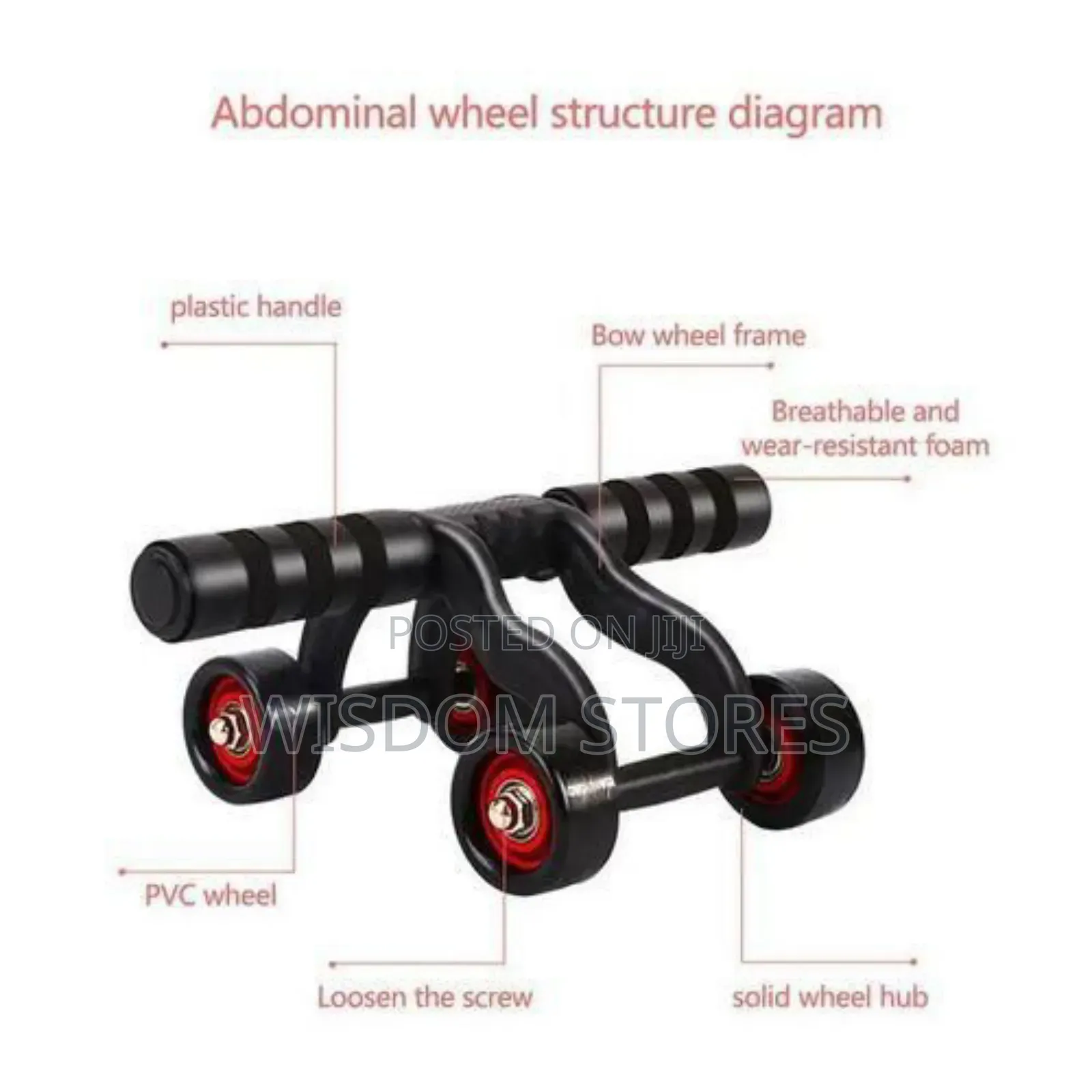 4 Wheel Abdominal Wheel Gym Belly Whee for Fitness